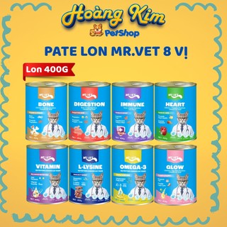 Thức Ăn Cho Mèo MRVET Dạng Lon 400G Tiêu Hóa, Sáng Mắt, Mượt Lông