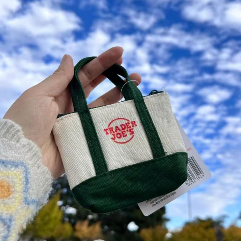 Túi Tote siêu nhỏ Trader Joe 's Túi Tote vải có thể tái sử dụng có thể gập lại Hợp thời trang cho du lịch 3 màu saixit2vn
