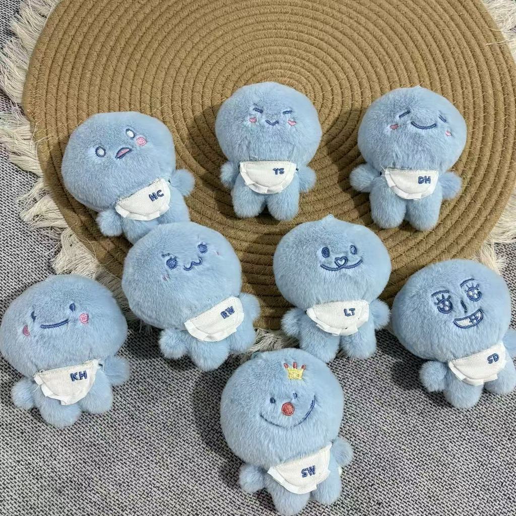 SJ Market Super Junior Móc khóa sang trọng Búp bê đồ chơi nhồi bông màu xanh dễ thương