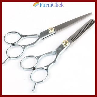 [COD] Kéo cắt tóc FURNICLICK 6.0 inch mỏng, thép không gỉ bạc cao cấp cho salon, cửa hàng cắt tóc