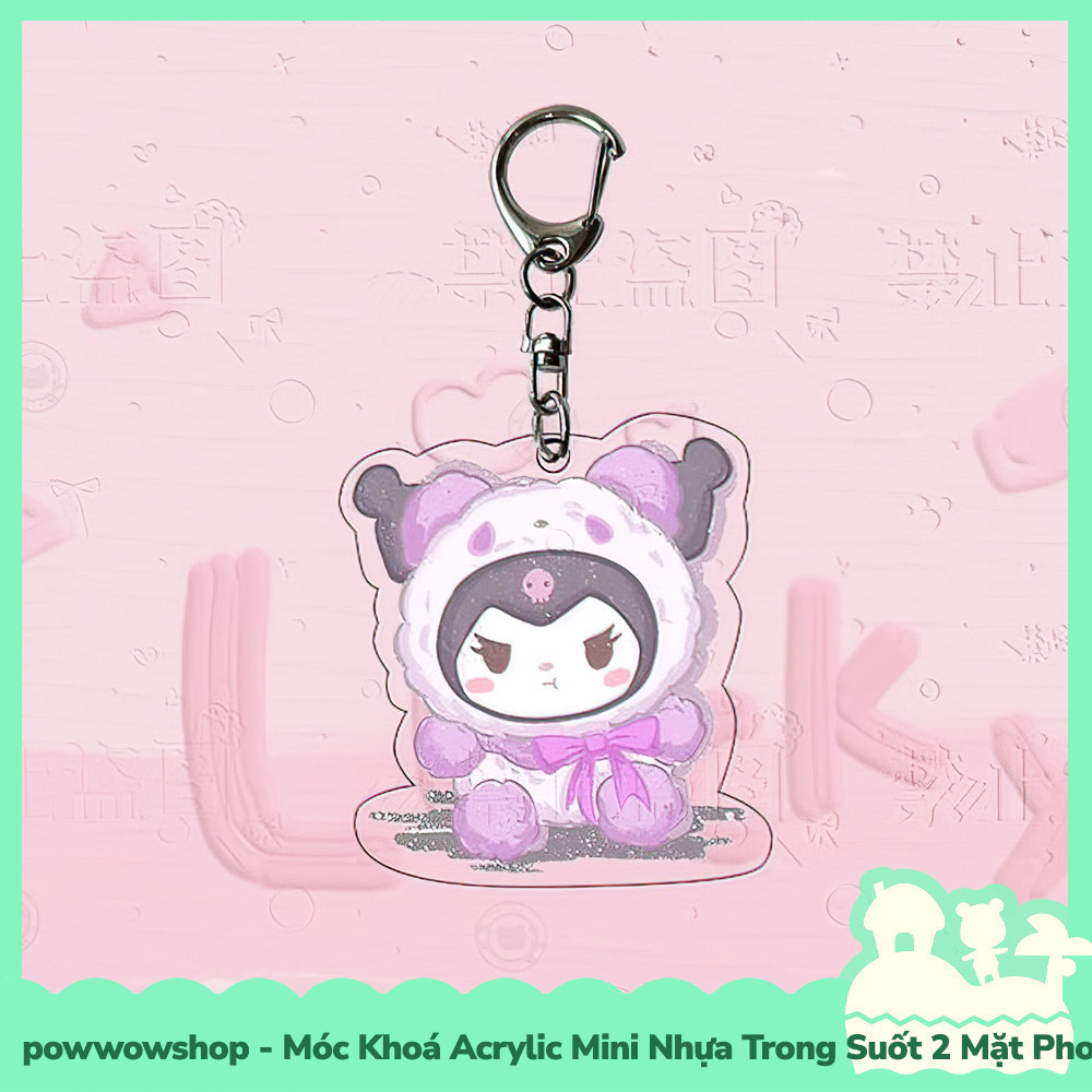 [Sẵn VN - Hỏa Tốc] Móc Khoá Nhựa Mini Trong Suốt Acrylic 2 Mặt Phong Cách Nhân Vật Hoạt Hình Chibi Sanrio Teddy