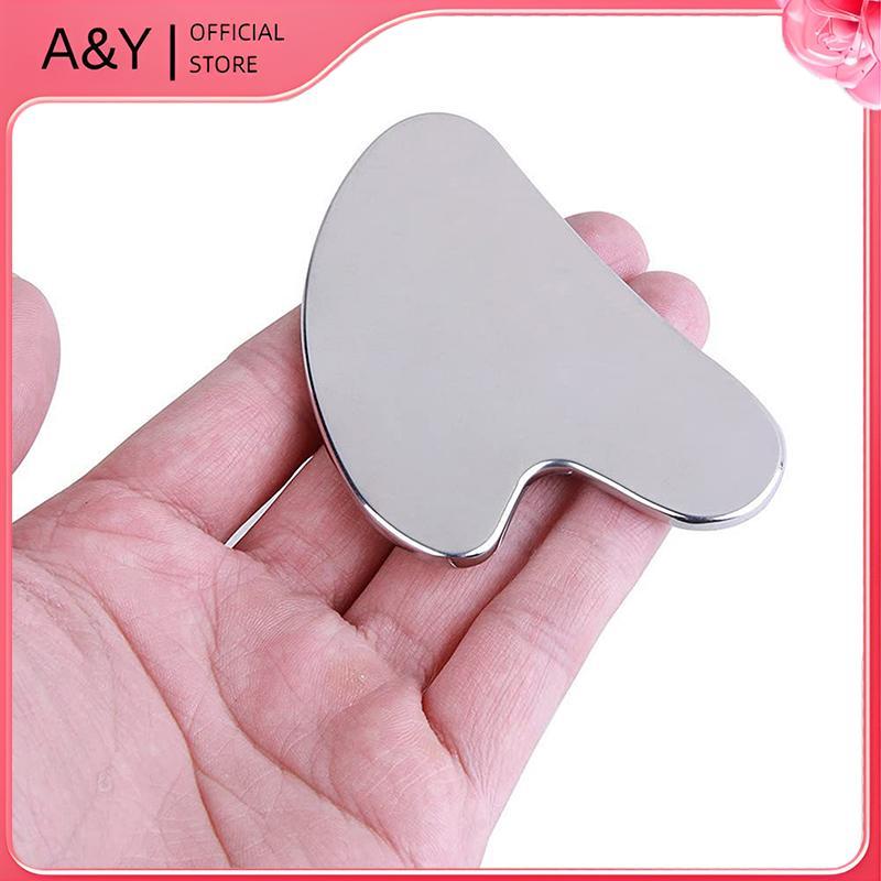 Máy mát xa cạo Gua Sha bằng thép không gỉ A & Y 1PC cho cơ thể cổ mặt Công cụ Massage Guasha Chăm sóc da mặt Guasha Board Máy mát xa mặt.