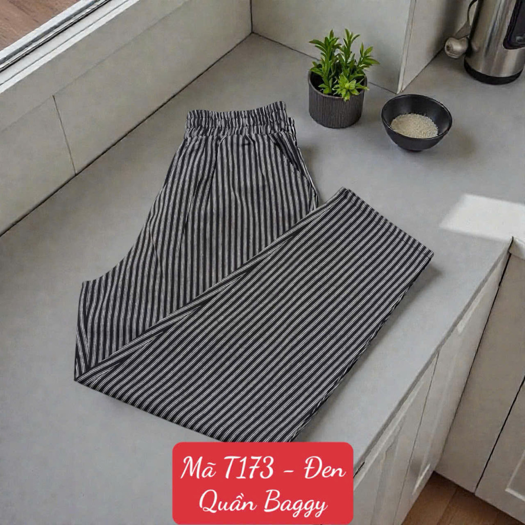 T173 Quần Baggy - Vải Linen Chất vải dày dặn - Dài quần 92cm ống 16cm