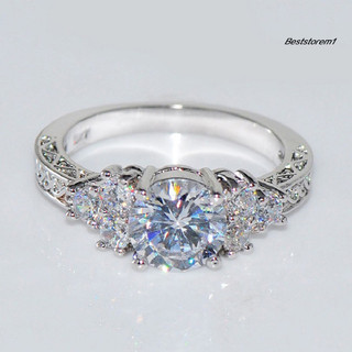 <BSTO> Nhẫn đính hôn nữ đính đá zircon sang trọng