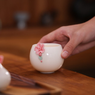 Cốc tay gốm Master đính hoa, uống hồng trà, dùng làm quà tặng BU49