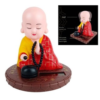 QUIM gật đầu Phật giáo Nhà sư ô tô Trang trí bảng điều khiển năng lượng mặt trời Trang trí bảng điều khiển nhà sư nhỏ Hình tượng trang trí cho gia đình