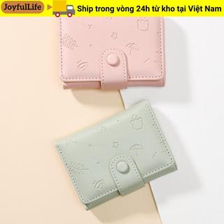 Ví đựng tiền xu JOYFULLIFE, Ví nữ bằng da PU ba lần, Túi đựng tiền xu nhiều thẻ di động dành cho nữ
