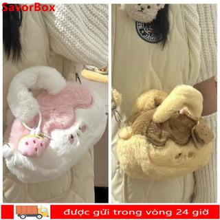 Túi đeo vai nữ SAVORBOX, Túi xách thông thường dung tích lớn, Túi đeo chéo người yêu sang trọng thời trang Quà tặng