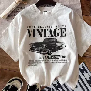 Áo Thun Bé Gái, phong cách summer, Đơn giản, cotton, Thoải mái, In xe hơi, Dáng rộng