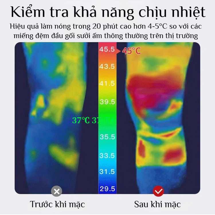 Đai đầu gối cashmere siêu ấm mùa đông, dài, cho người cao tuổi/viêm khớp