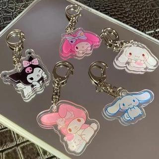 Set Cute Keychain Anime Kawaii Girls Keychain Kuromi Cinnamoroll My Melody Bag Accessorie Backpack Couple Pendant Gifts
