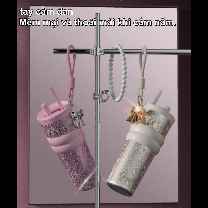 Cốc Giữ Nhiệt Dung Tích Lớn 710ml, Chất Liệu Inox 316 An Toàn,Tặng Kèm Ống Hút Và Dây Mang Tiện Lợi