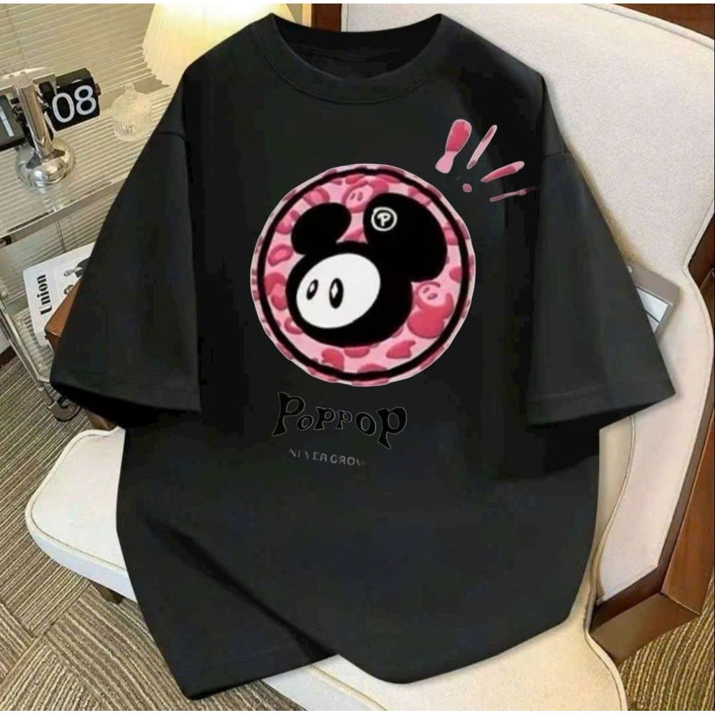áo thun chữ POPOP  phong cách unisex form rộng cotton mẫu siêu hottrend