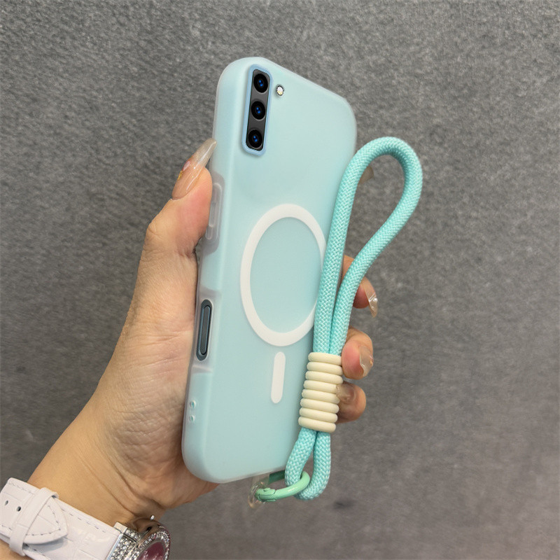 Ốp 2 Trong 1 Cho SAMSUNG s23 S22 s21 fe s23 s21 s22 ultra s21 s23 s22 plus 5g Vỏ Điện Thoại Thiết Kế Mới Thẩm Mỹ Vỏ Thạch Màu Kép Có Dây Buộc Từ Tính Không Dây GDBSWX01