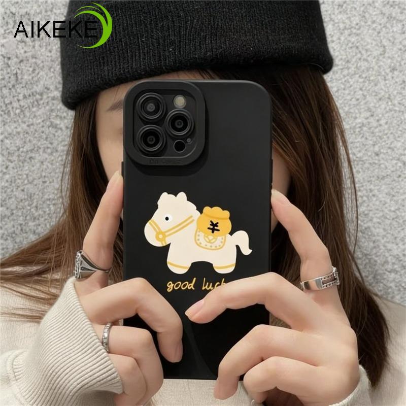 Ốp Điện Thoại Ngựa Dễ Thương Năm Mới Cho Redmi Note 14S 14 13 12 Pro Plus 12s 12 Turbo Pro + 5G 4G Ốp Lưng Hoạt Hình Đơn Giản Nhận Phong Phú Bảo Vệ Ống Kính Vỏ Mềm Chống Rơi