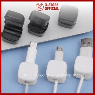 Kẹp giữ dây sạc bằng nhựa hít nam châm dán tường siêu dính giúp cố định dây điện, kẹp cố định dây sạc mini - KDSCNC