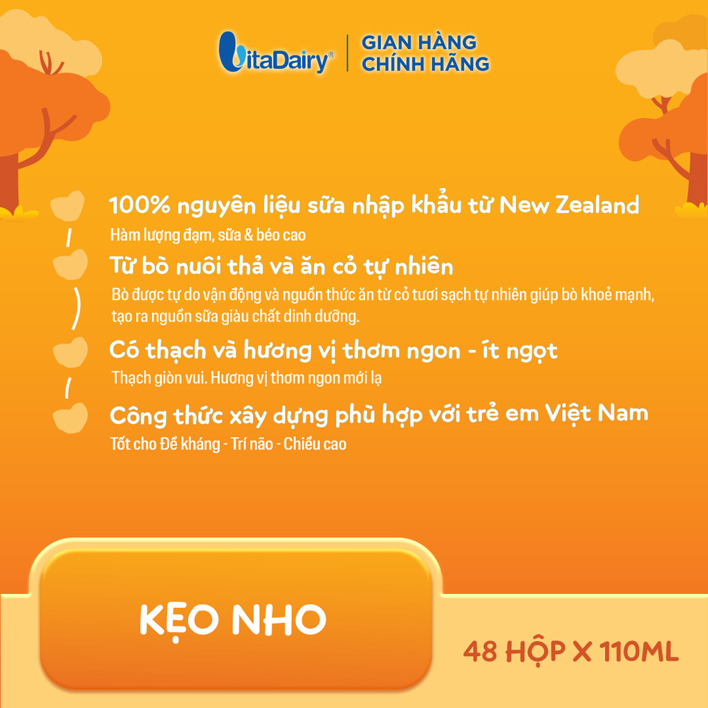 [THÙNG 48 HỘP] Thức uống dinh dưỡng Moozi nhiều hương Kẹo Nho/Socola Lúa Mạch/Dưa Lưới/Cam Đào/Dâu/Ổi Chanh Dây - 110ml