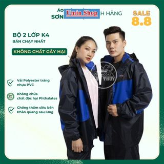 ÁO MƯA SƠN THUỶ- Bộ áo mưa 2 lớp chống ướt, chống lạnh K4 chính hãng