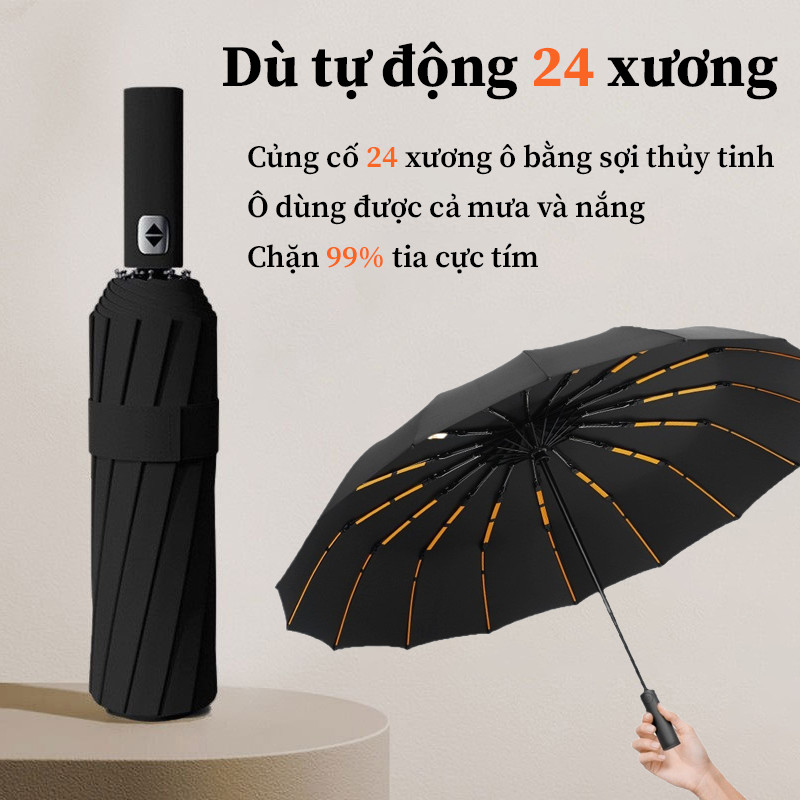 Ô Dù Tự Động 2 Lớp Gấp Gọn Chống Tia UV - Cơ Chế Đóng Mở 2 Chiều, Che Mưa Nắng Hiệu Quả & Tiện Lợi