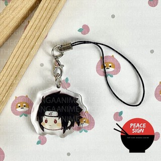 Móc dây treo điện thoại IN HÌNH NARUTO SHIPPUDEN ver FACE CHIBI mica trong acrylic móc khóa trang trí