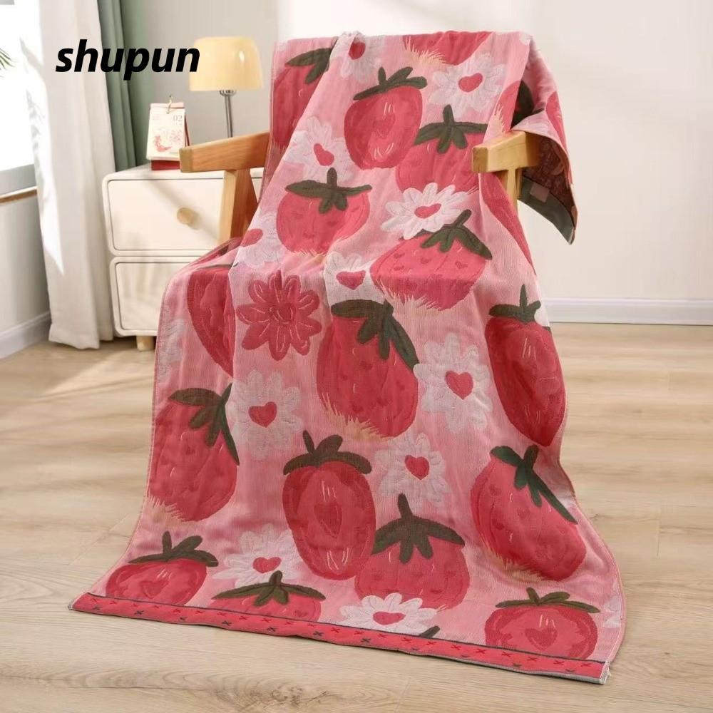 Khăn Tắm SHUPUN, Khăn Đi Biển Đa Năng Nhiều Lớp, Chăn Nhỏ in Hai Mặt Mềm Thời Trang Đa Năng Trong Mọi Mùa