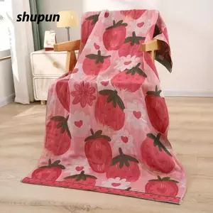 Khăn Tắm SHUPUN, Khăn Đi Biển Đa Năng Nhiều Lớp, Chăn Nhỏ in Hai Mặt Mềm Thời Trang Đa Năng Trong Mọi Mùa
