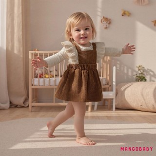 MG-Baby Girl Romper Tay Dài Cổ Tròn Treo Chắp Vá Body Trang Phục Mùa Thu