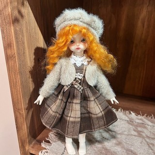 Quần áo búp bê ASDFGER 30cm, Bộ váy công chúa búp bê BJD xinh xắn thông thường, dễ thương với mũ thời trang Phụ kiện búp bê ngọt ngào Quà tặng đồ chơi bé gái