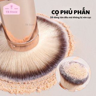 Cọ Má Hồng MAANGE Vỏ Nhôm Sang Trọng - Cọ Phủ Phấn Mini Rút Gọn Lông Siêu Mịn (Kèm Nắp)