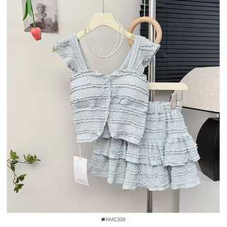Váy xếp ly màu hồng ngọt ngào phong cách Nhật Bản, co giãn thoải mái, phù hợp hàng ngày