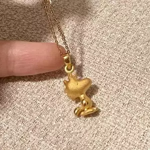 Vàng Snoopy Hỗn Hợp Nhỏ Vàng Chim Vòng Cổ Nữ Ngọt Ngào Dễ Thương Tinh Tế Hoạt Hình Retro Thiết Kế Xương Đòn Dây Chuyền
