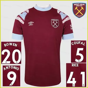 Áo bóng đá sân nhà West Ham United 2022-2023, chất liệu thun, phù hợp unisex
