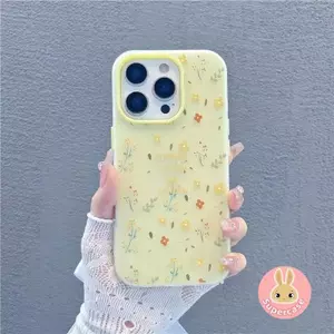 Ins Style Hoa Vàng 2 Trong 1 Ốp lưng Xiaomi 17 Pro Max 15T Pro 14T Pro Mi 11 Lite 4G 5G Vỏ Màu Kẹo Dễ Thương Matte Ốp Lưng