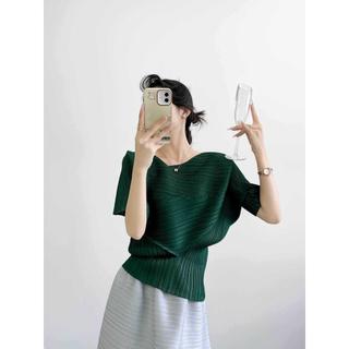 Miyake Áo Thun Nữ Cổ Tròn Tay Ngắn, Mỏng Nhẹ Phong Cách Rời, Phù Hợp Mùa Hè
