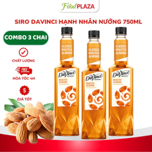 Siro Davinci Hạnh Nhân Nướng 750ml, Syrup Mang Hương Vị Béo Thơm Đậm Đà Chp Pha Chế