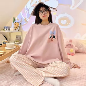 Bộ Đồ Ngủ Nữ Phù Hợp Với Hoạt Hình Cô Gái Hàn Quốc Mỏng Dài Tay Quần Dài Tay Sinh Viên Ký Túc Xá Có Thể Chúng Ta