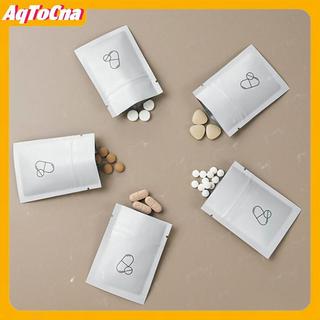 AqToCna 30 Chiếc Túi Đựng Thuốc Mini Du Lịch Di Động Tự Dán Chống Thấm Nước Tổ Chức Bảo Quản Thiên Tính Lá Nhôm Túi Thuốc AqToCna