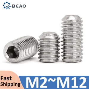 Thép không gỉ 304 M2 M3 M4 M5 M6 M8 M10 M12 Bộ ổ cắm lục giác Vít Grub Vít