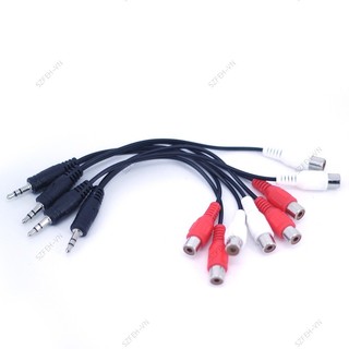 10 Chiếc 18cm Âm Thanh Stereo 3.5 Mm 3 Cực Jack Nam Đến 2 RCA Nữ Jack Kết Nối RCA Cáp Chuyển Đổi Adapter 2F @ VN
