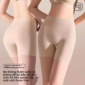 Quần short bảo hộ cạp cao dành cho nữ, quần legging chống hở hang, chất liệu lụa băng thoáng khí, mát mẻ và mỏng nhẹ
