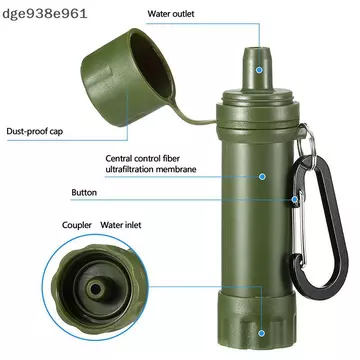 DGE ngoài trời uống lọc nước lọc cuộc sống khẩn cấp di động sống còn rơm lọc nước du lịch cắm trại nguồn cung cấp.