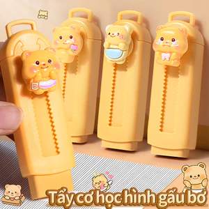 Bút chì an toàn hình hoạt hình đáng yêu, có thể kéo và đẩy, phù hợp cho học sinh sử dụng