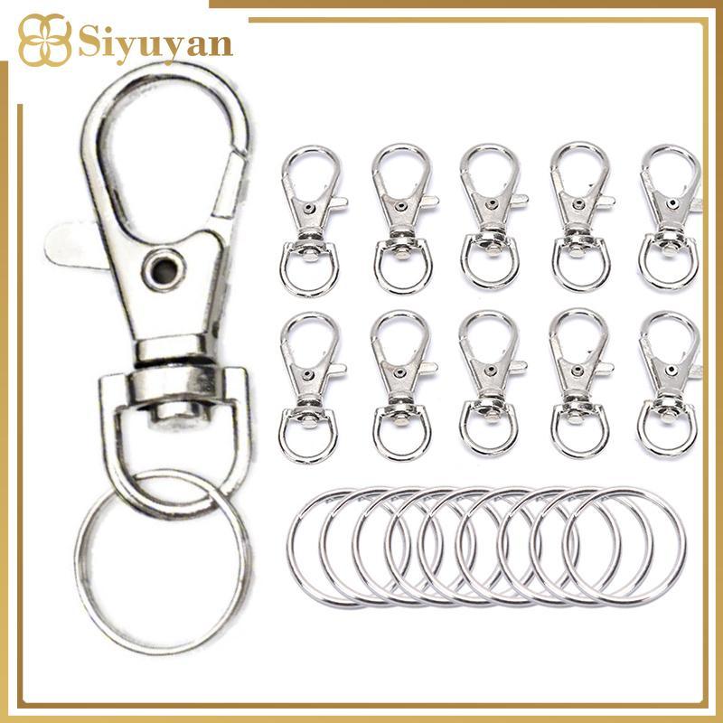Siyuyan 50 Chiếc Kẹp Móc Kim Loại Hình Tôm Hùm Có Vòng Chìa Khóa