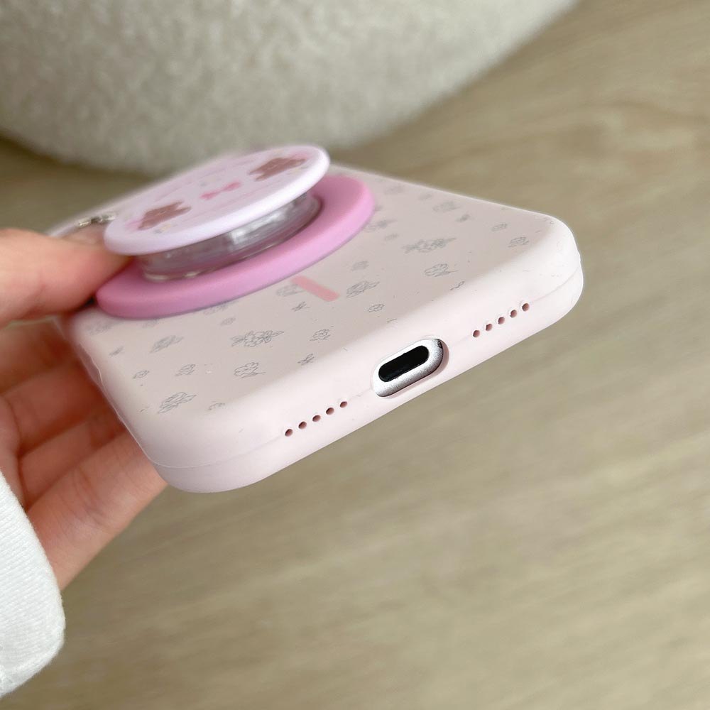 Ốp lưng TPU Tương thích với iPhone 13 14 14Pro 14ProMax 15 15Pro 15ProMax 16 16Pro 16ProMax 17 17Pro 17ProMax Vỏ nam châm họa tiết gấu nơ