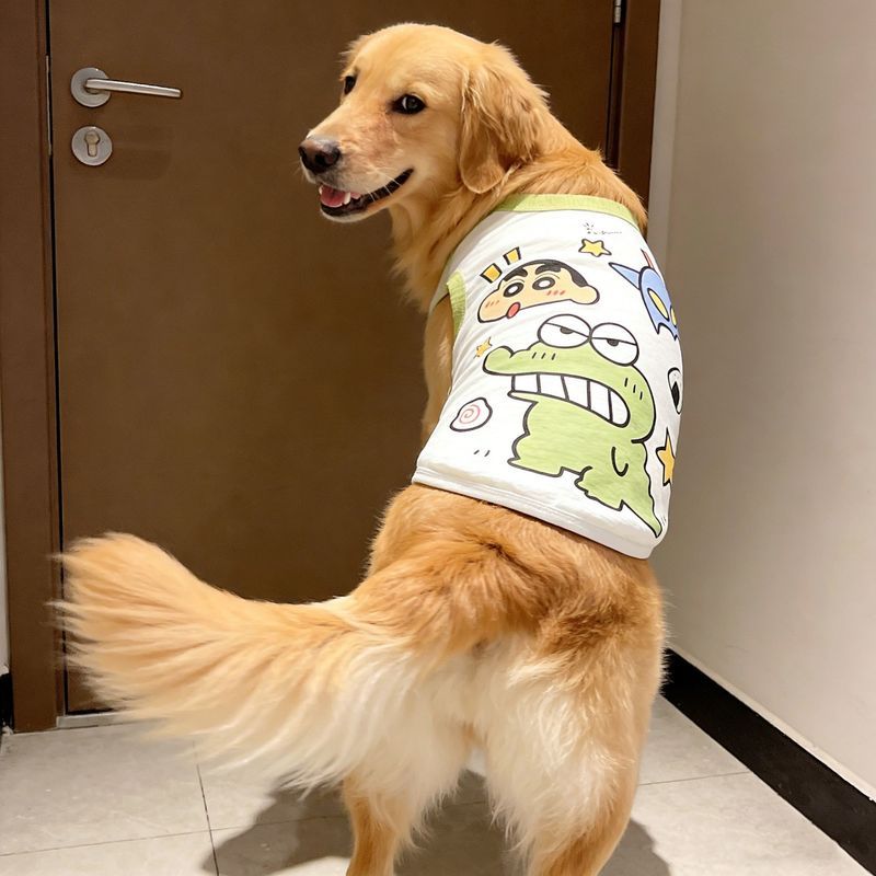 Quần áo cho chó cưng Hoạt hình siêu dễ thương Crayon Shin-Chan Áo Vest thân thiện với da Chó lớn Golden Retriever Labrador