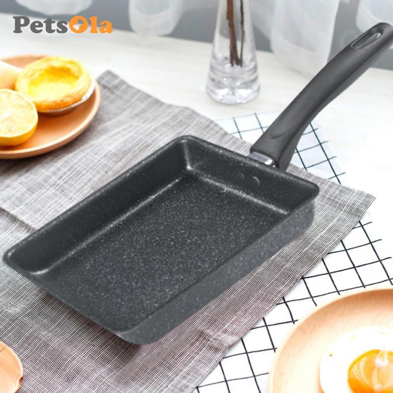 PETSOLA Chảo Chiên Trứng Dụng Cụ Ăn Sáng Tamagoyaki Nhật Bản Omelette Chảo Nồi Chảo Pancake Cho Dã Ngoại Nhà Bếp Cắm Trại Tiệc Gia Đình