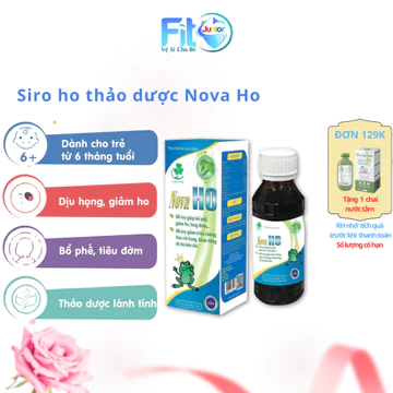 Siro Ho Thảo Dược Giúp Giả.m Ho, Loã.ng Đờm, Giảm Khản Tiếng Nova Ho Fito Junior, An Toàn Cho Bé, Lọ 100ml