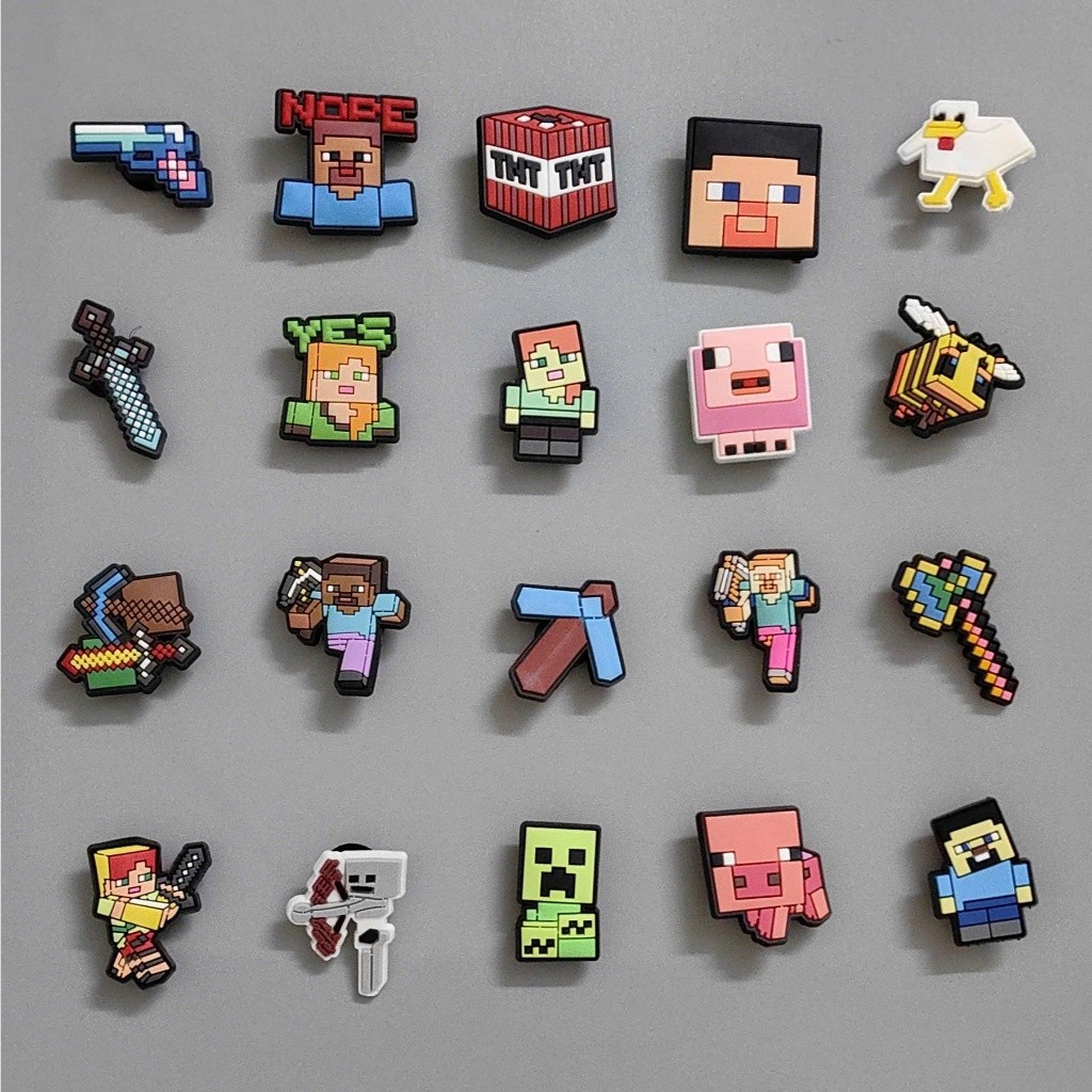 Set Charm Minecraft dễ thương có nút gắn