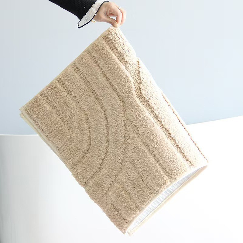 [Nordic Style] Thảm Lau Chân Nhà Tắm Lông Tuyết Flocking Siêu Thấm Hút - Thảm Chống Trượt 3D Dày Dặn Decor Cửa Ra Vào Phòng Ngủ - Morandi Grey