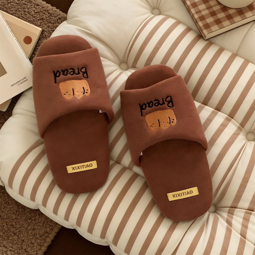 XIXITIAO Dép Cotton Phong Cách Nhật Bản Vải Nhà Bốn Mùa Nam Nữ Tắt Tiếng Xuân Thu Phong Cách Mới